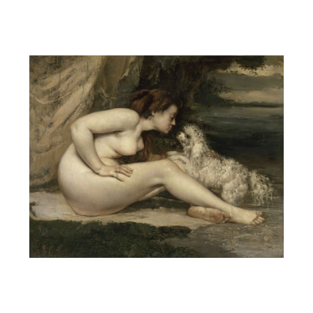 Nude Woman with a Dog by Gustave Courbet by Classic Art Stall