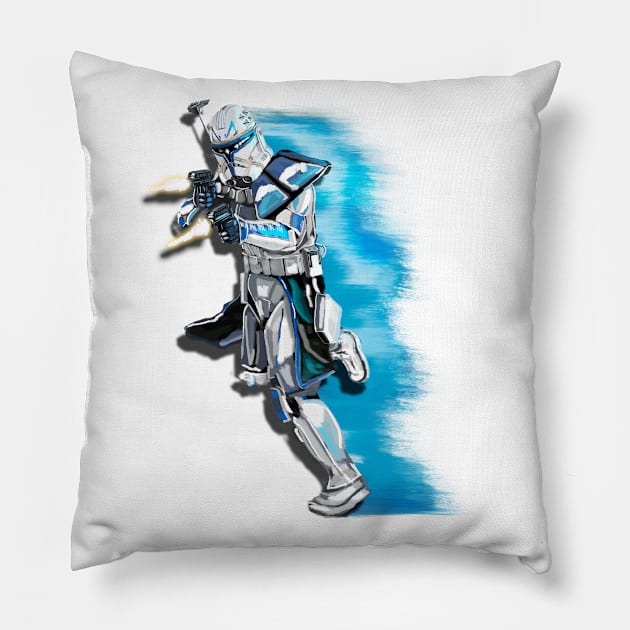 Rex on the run Pillow by @Isatonic