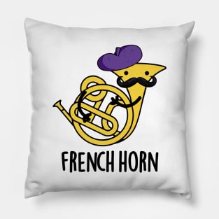 French Horn Cute Music Instrument Pun Pillow