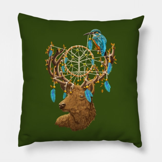 Dreamcatcher Deer Pillow by DVerissimo