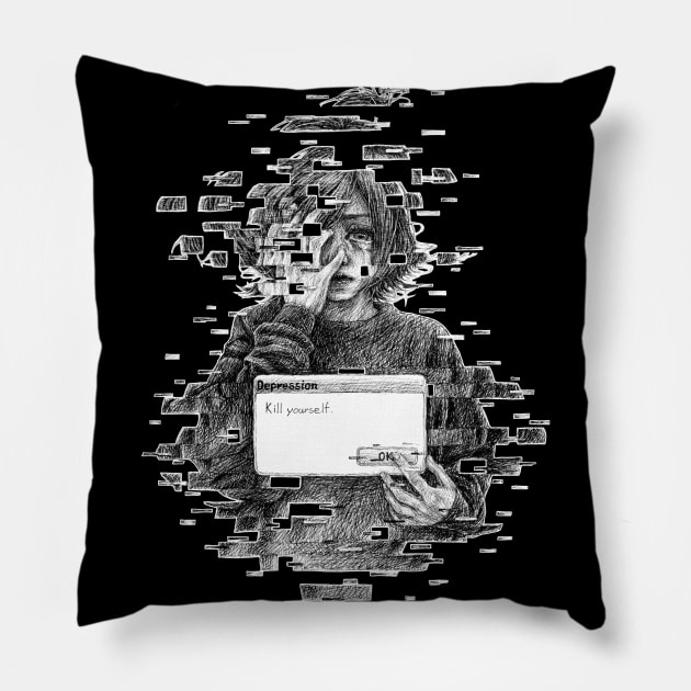 Depression Pillow by Faded Iris