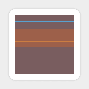 A splendid stew of Carolina Blue, Dirt, Dark Taupe, Earth and Dull Orange stripes. Magnet