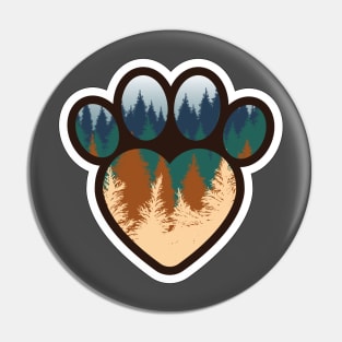 Forest Paw Print Pin