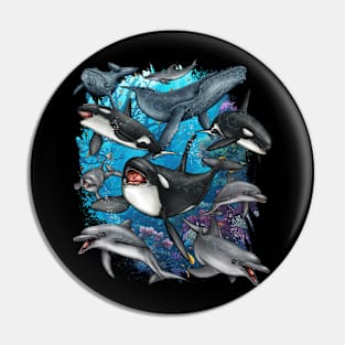 Whales and Dolphins Pin