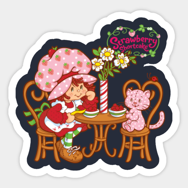 strawberry shortcake and cat - Strawberry Shortcake - Sticker