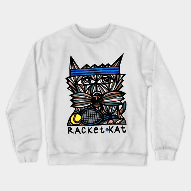 "Racket Kat" Crewneck Sweatshirt by The BuddaKats