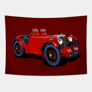 MG C-Type vintage sports car Tapestry