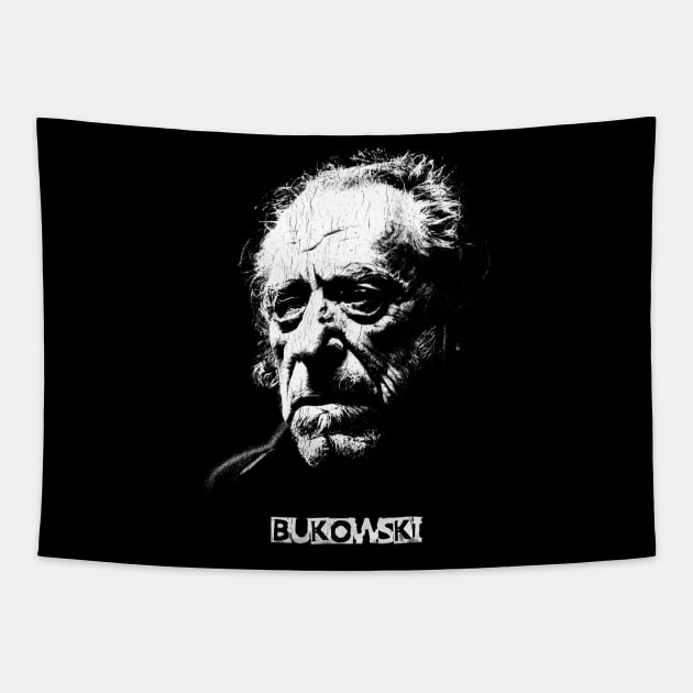 Retro Portrait Charles Bukowski Tapestry by DudiDama.co