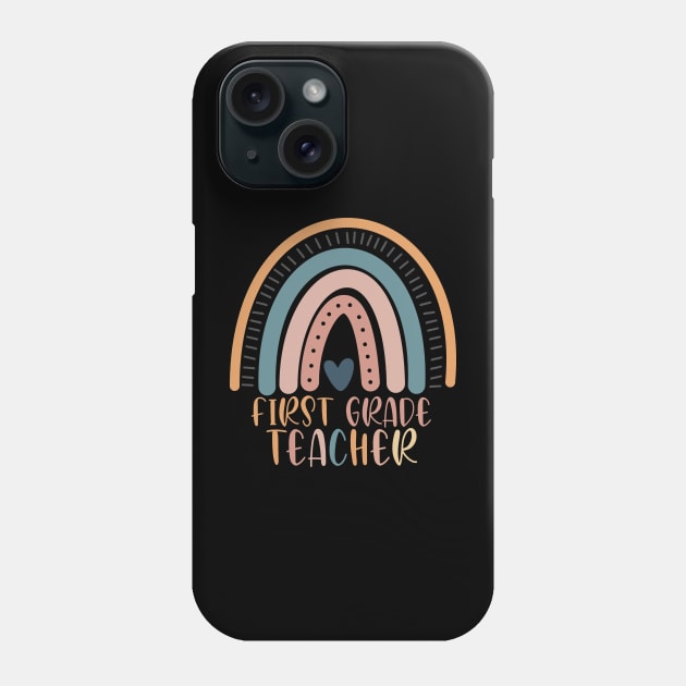 Boho Rainbow First Grade Teacher Kinder Back to School Phone Case by sevalyilmazardal