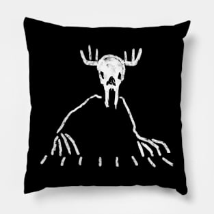 Creature in a deer skull playing the piano Pillow