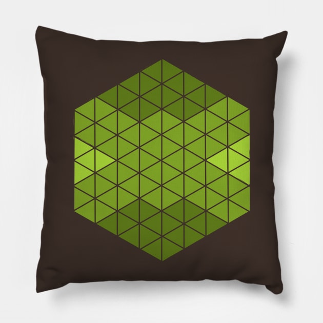 Green Abstract Triangle Sacred Geometry Design Pillow by brooklynmpls