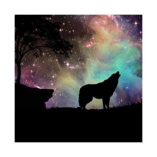 Howling Wolf Nebula Galaxies Space T-Shirt