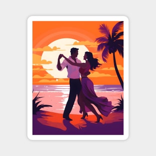 Couple Dancing Bachata on The Beach Magnet