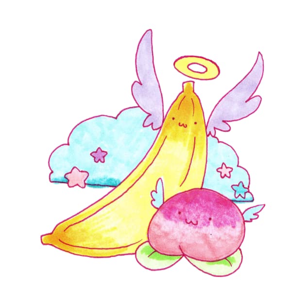 Peach Fruit and Banana Angels by saradaboru