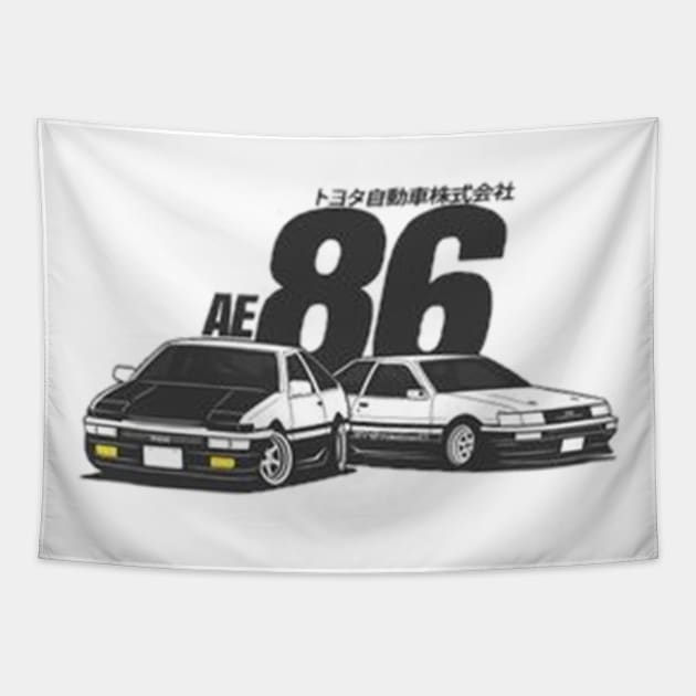 toyota trueno ae86 levin sticker Tapestry by HubsTEES93