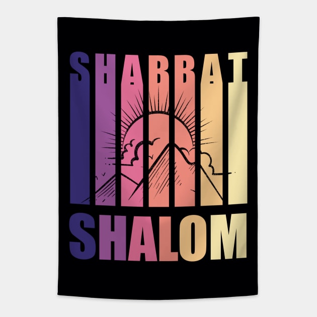 Shabbat Shalom Vintage Sunset Tapestry by DPattonPD