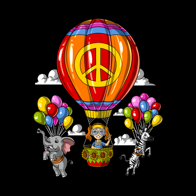 Hippie Peace Sign Air Balloon by underheaven