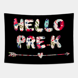 Floral Hello Pre-K team teacher student back to school gift Tapestry