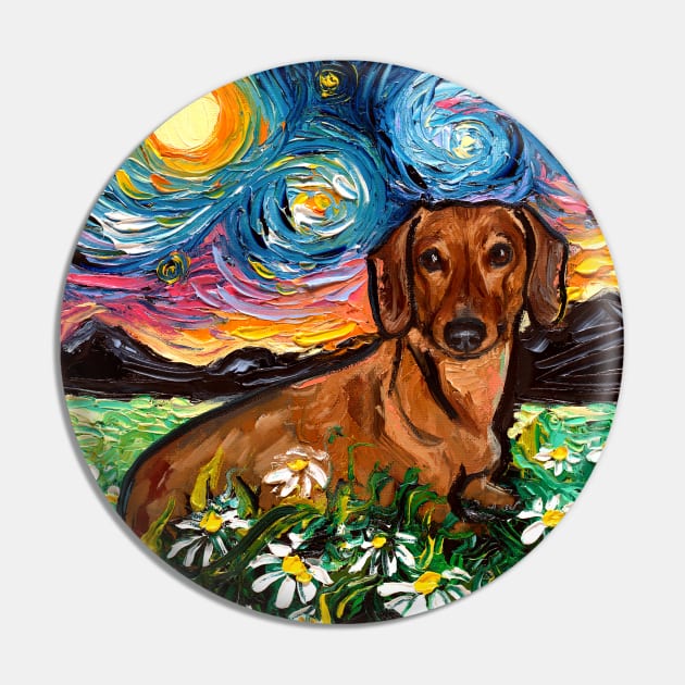 Brown Shorthair Dachshund Night 2 Pin by sagittariusgallery