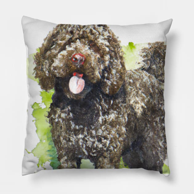 Lagotto Romagnolo Watercolor - Dog Lovers Pillow by Edd Paint Something