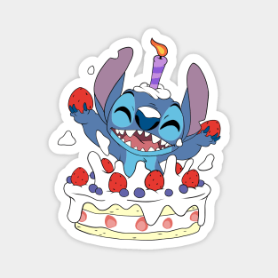 Happy Birthday Stitch Magnet
