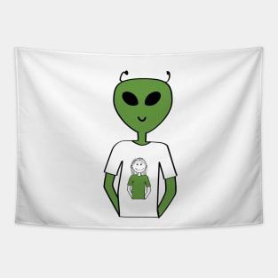 Alien Human T-shirt-T-shirt (long hair) Tapestry