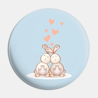 Bunnies in Love Pin