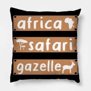 African Gazelle Africa Motif Safari Retro Pillow