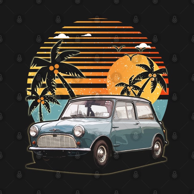 BMC Mini 1959 car sunset by JocelynnBaxter