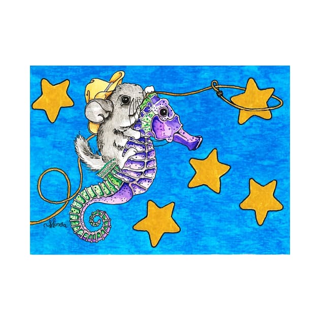 Chinchilla riding a Seahorse Lassoing Stars by ArtbyMinda