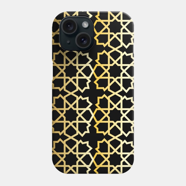 Elegant Black And Gold Moroccan Pattern Phone Case by ArticArtac