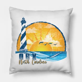 OBX Sunset Distressed Pillow