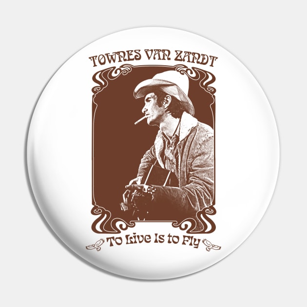 Townes Van Zandt // Retro Style Fan Design Pin by DankFutura