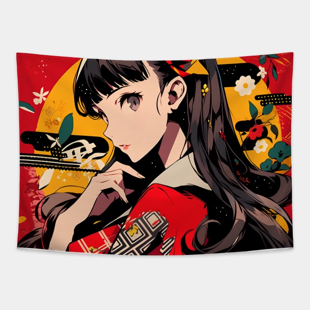 yukiko kimono Tapestry by WabiSabi Wonders