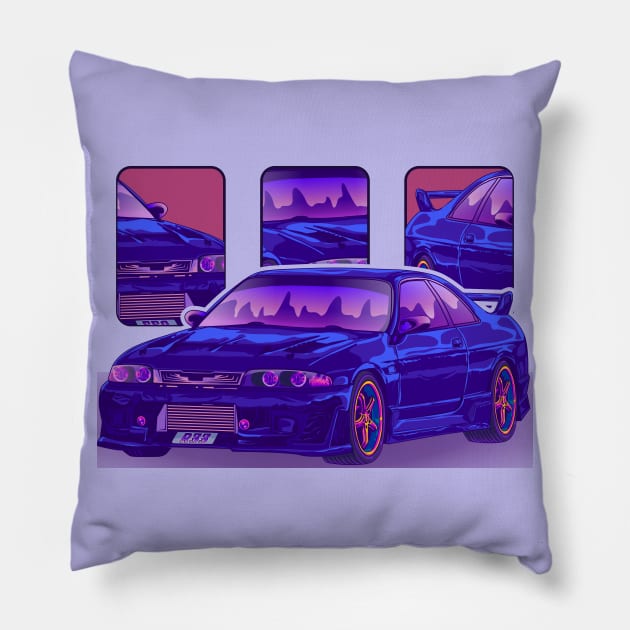 Skyline Gtr R33 Minimalist Sports Pillow by Ilhamqrov