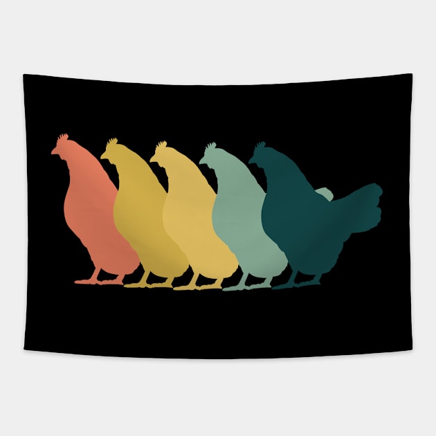 Chicken - Chicken Retro Tapestry by Kudostees