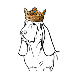 Basset Hound Dog King Queen Wearing Crown T-Shirt