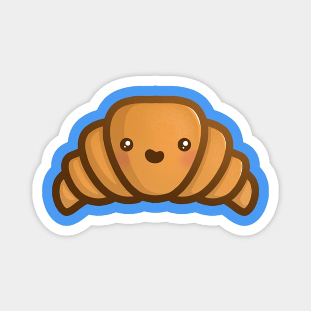 Super Cute Croissant - Kawaii Croissant Magnet by perdita00