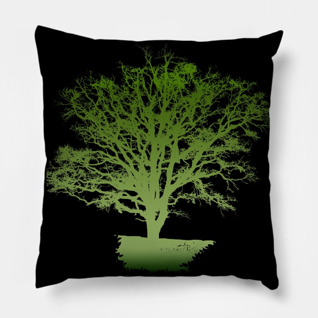 green tree t-shirt Pillow by rickylabellevie