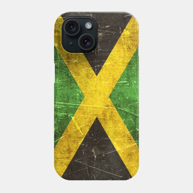 Vintage Aged and Scratched Jamaican Flag Phone Case by jeffbartels