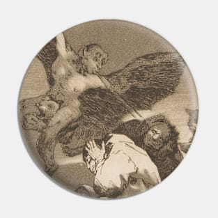 Tale-Bearers--Blasts of Wind by Francisco Goya Pin