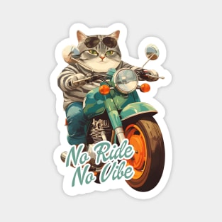 Cool cat riding motorbike Magnet