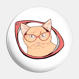 Millicent the cat in cat eye glasses Pin