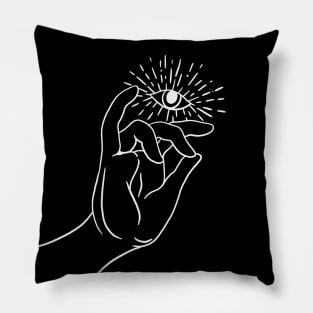 Minimal Yoga Hand and 3rd Eye - Meditating Beer Yoga Teacher (Namaste) Pillow