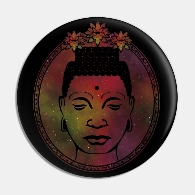 Gautama Buddha Portrait Galaxy Pin by MellowGroove