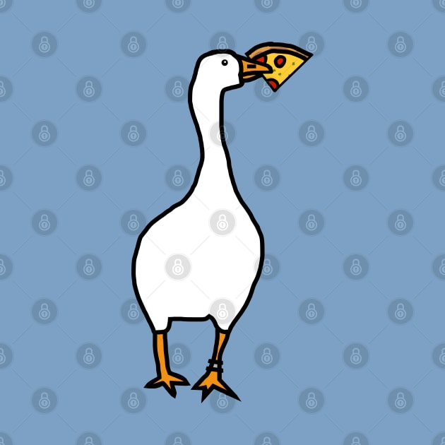 White Goose Steals Pizza by ellenhenryart