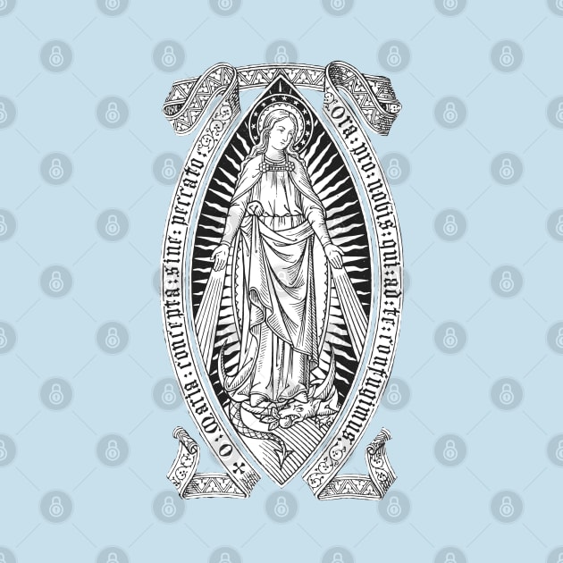 Immaculate Conception 03 - mosaic blue bkg (turqoise) by DeoGratias