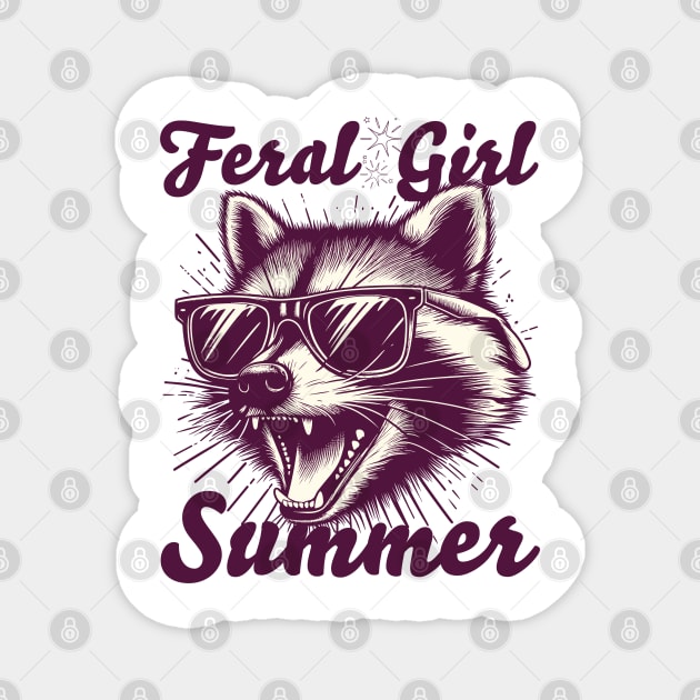 Feral Girl Summer Magnet by JessArty