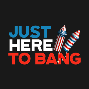 4th Of July Shirt, 4th Of July Gift, 4th Of July Party Shirt, Funny 4th Of July I'm Just Here To Bang Usa Flag 2021 T-Shirt