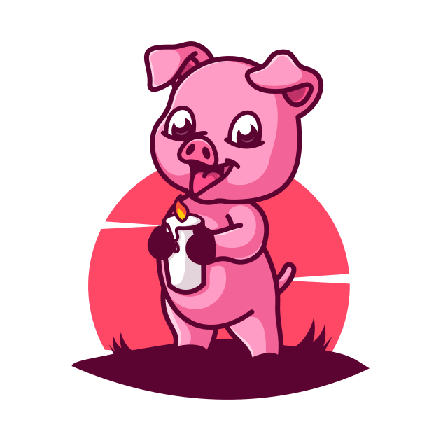 Happy piglet by haallArt